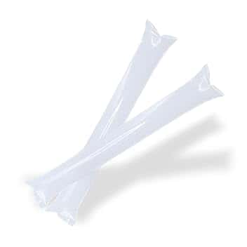 Confezione da 100 Bastoni Gonfiabili Riutilizzabili | Bam Bam Thunder per Animazione e Fare Il Tifo | Cotillon Sportivo e Celebrazioni (Bianco)