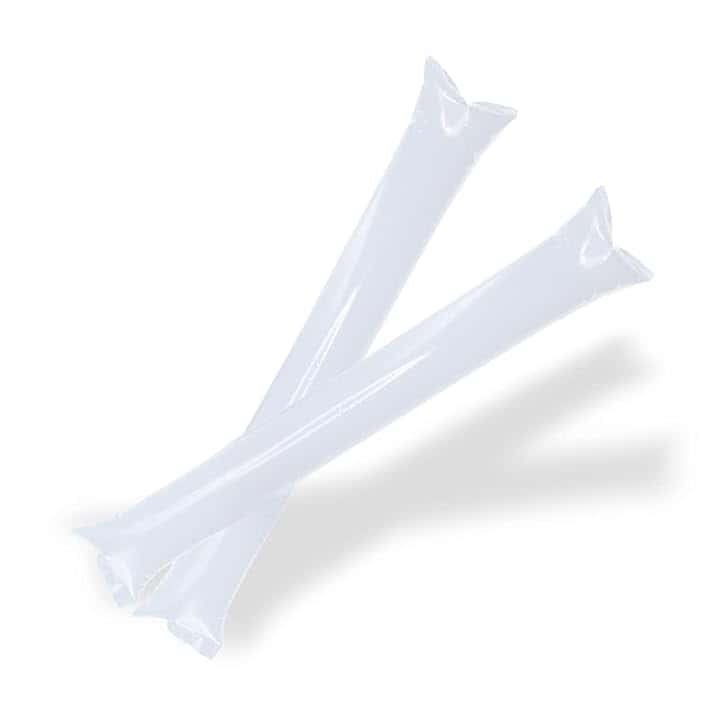 Confezione da 100 Bastoni Gonfiabili Riutilizzabili | Bam Bam Thunder per Animazione e Fare Il Tifo | Cotillon Sportivo e Celebrazioni (Bianco)