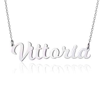 Sakrami Collana con Nome in Argento Kids Collection per bambini Collana in Argento 925 Sterling, con Nome Personalizzabile + Confezione regalo Personalizzata - per compleanno anniversario