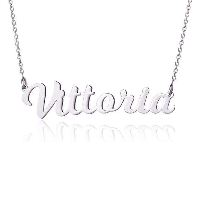 Sakrami Collana con Nome in Argento Kids Collection per bambini Collana in Argento 925 Sterling, con Nome Personalizzabile + Confezione regalo Personalizzata - per compleanno anniversario