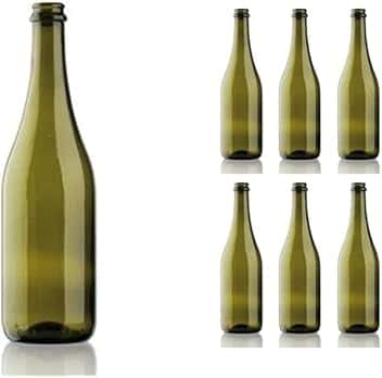 40 PZ - BOTTIGLIA EMILIANA PER VINO E SPUMANTE PROSECCO 750 ML CON PREDISPOSIZIONE TAPPO CORONA 29 MM COLORE UVAG - BOTTIGLIA PER VINI VUOTA PREGIATI PER TAPPI CORONA SUGHERO E PLASTICA