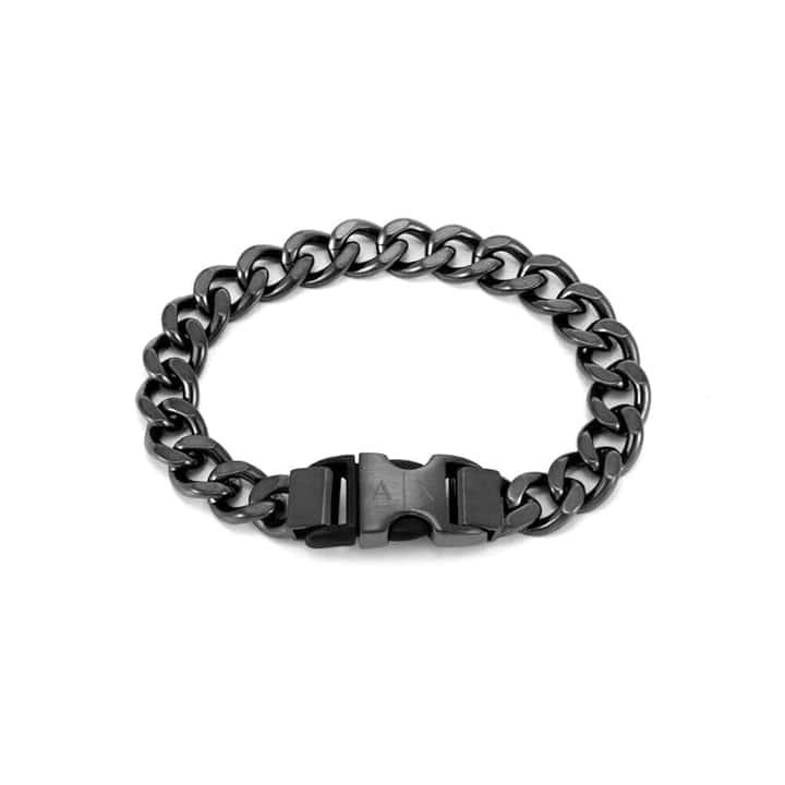 Armani Exchange Bracciale da uomo in acciaio inossidabile con chiusura a fibbia