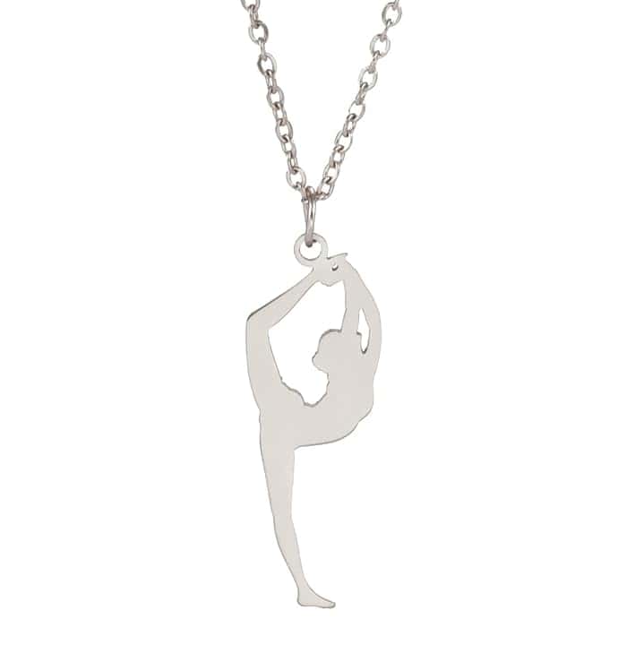 VASSAGO Collana da ginnastica in acciaio inossidabile Ciondolo Charm Ballerina Sport Allenatore Ginnastica Gioielli per Ragazze