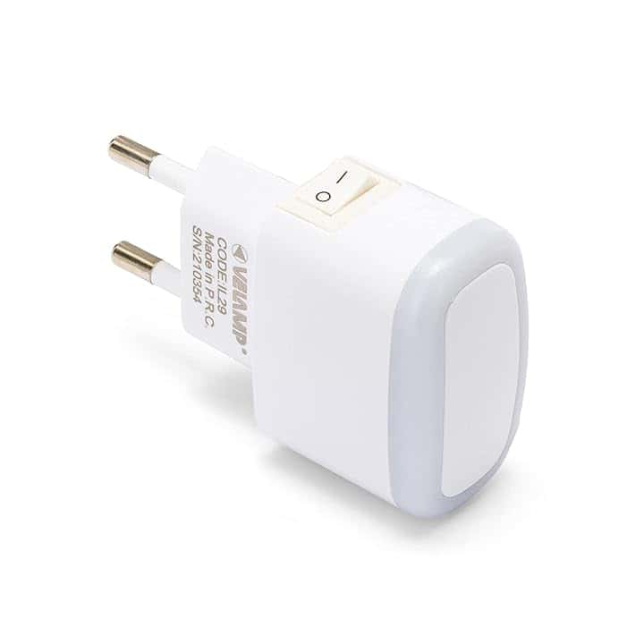 Velamp FROOT Luce notturna LED con pulsante ON/OFF - Compatta ed elegante, illuminazione naturale – Salvaspazio - Perfetta per camere da letto, corridoi, bagni e camerette – Colore Bianco