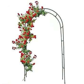BRICOZONE Arco da Giardino in Metallo Supporto per Rampicanti Sostegno Pergolato per Rose Fiori Piante Vite Decorazione Viali Ideale per Matrimoni ed Eventi 240 x 140 x 38 cm Colore Verde Scuro