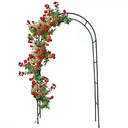 BRICOZONE Arco da Giardino in Metallo Supporto per Rampicanti Sostegno Pergolato per Rose Fiori Piante Vite Decorazione Viali Ideale per Matrimoni ed Eventi 240 x 140 x 38 cm Colore Verde Scuro