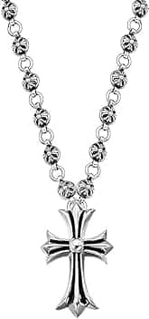 azttior Collana Croce in Acciaio Inossidabile per Uomo e Donna | Lunghezza Catena 50 cm | Design Classico e Elegante, Gioielli Religiosi Cristiani | Ciondolo Croce in Argento Resistente e Durevole