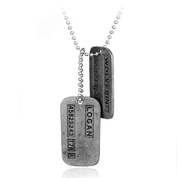 XIGAWAY Wolverine - Collana con doppio ciondolo ispirato agli X-Men, catena in lega di metallo con ciondoli con logo (regolabile da 21 a 50 cm), 1, Metallo, Nessuna pietra preziosa