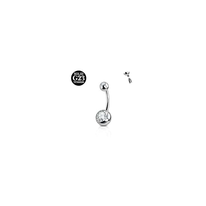 AceFun Piercing ombelico,6mm 8mm 10mm 12mm 14mm 16mm Piercing ombelico Titanio argento Oro per donne 1 pezzo 14G solido piercing Barbell Bijoux Corpo Piercing Anelli con breve barra curva Piercing