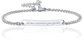 Maglione Gioielli Bracciale personalizzato festa del papà targhetta acciaio uomo regolabile