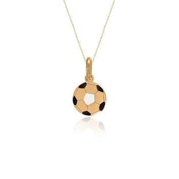 Sakrami Collana per bambini in oro 9 carati con pendente a forma di Pallone da Calcio smaltato – Gioielli sportivi per bambini e ragazzi – Idea regalo per Compleanni, Comunioni e Cresime + Confezione Regalo