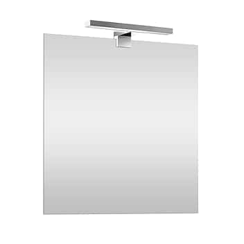 Inbagno Specchio con Lampada LED Reversibile, COMPLETA di luce LED cromata da 30 cm a risparmio energetico (Luce Naturale, 60x80 Reversibile)