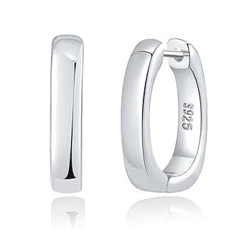 Generic Orecchini da donna in argento Sterling 925, 15 mm, piccoli orecchini ad anello da donna, ipoallergenici e leggeri, regalo alla moda, adatti per l'uso quotidiano e per le feste
