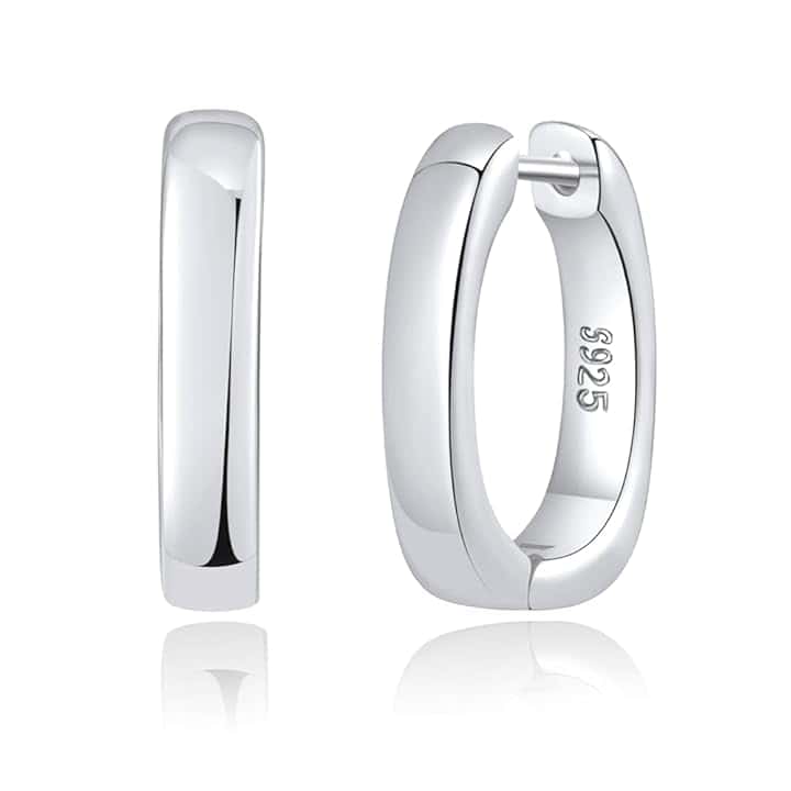 Generic Orecchini da donna in argento Sterling 925, 15 mm, piccoli orecchini ad anello da donna, ipoallergenici e leggeri, regalo alla moda, adatti per l'uso quotidiano e per le feste