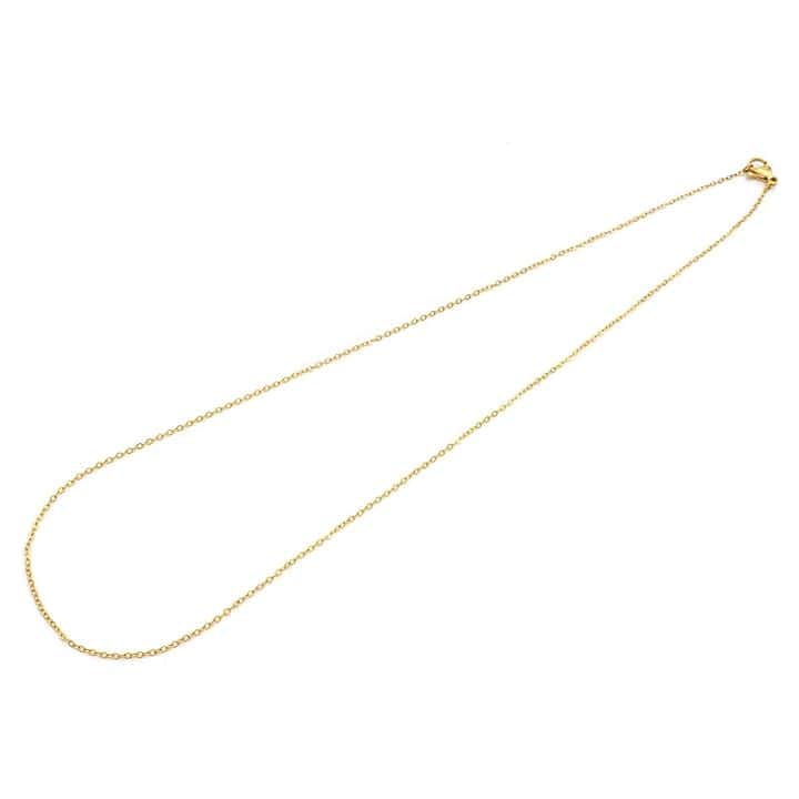 Vintageparts FACHHANDEL FÜR SCHMUCKZUBEHÖR Vintageparts, delicata catena a maglie in acciaio inox 304, color oro, 45 cm, 1 pezzo, ciondolo, creativo, delicato, adulti, bambini, ragazzi, semplice