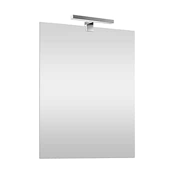 Inbagno Specchio con Lampada LED Reversibile, COMPLETA di luce LED cromata da 30 cm a risparmio energetico (Luce Naturale, 50x70 Reversibile)