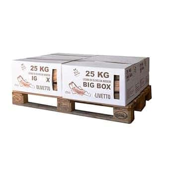 FE.MI.RO - BIG BOX 50 kg – Legna da Ardere di Ulivo per Camino, Stufa e Barbecue – 100% Ulivo, Ecologica, Pulita e Made in Italy – Scatola Impilabile e di Facile Stoccaggio
