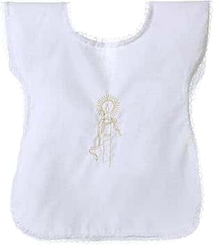 Camicia da battesimo Unisex, Vestina per Battesimo Unisex - Made in Italy, Ricamata a Mano, Taglia Unica