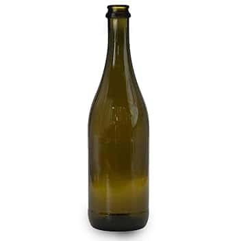 40 Pezzi Bottiglia Emiliana per Vino Spumante e Prosecco da 750ml con Predisposizione per il Tappo a Corona o di Sughero (29mm) Colore Uvag