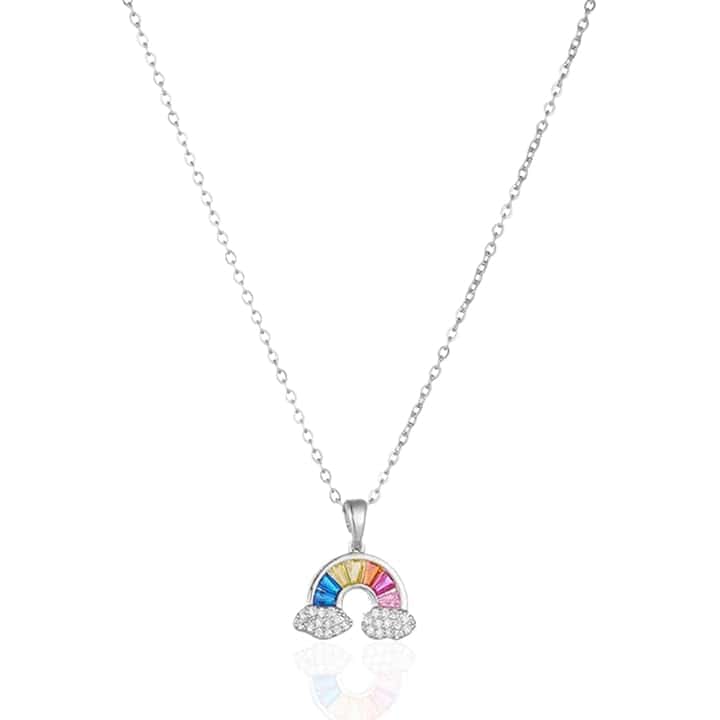 VJUYSW Collana Arcobaleno, Pendente in Zircone Tempestato di Arcobaleno, Collana Nuvola Arcobaleno per Bambini, per Regali Festa di Compleanno