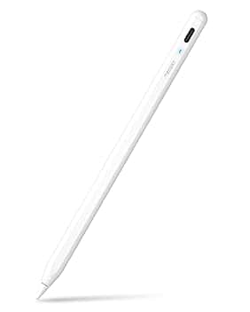 Metapen A8 Penna per Apple iPad 2018-2025 con Attrazione Magnetica,Sensibile all'Inclinazione,Rifiuto del Palmo,Stylus Pencil per ipad 11 A16/10/9/8/7,Pro M4/11/12.9/13,Air 3/4/5/M2/M3,Mini 5/6-Bianco ClimeCo Certified