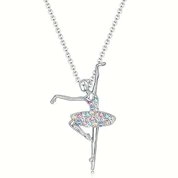 Visxcnu Visxcnu Collana in Argento 925 con Ciondolo a Forma di Angelo,Pendente Collana con Ciondolo a Forma di Ballerina, per Bambine,Ragazze,Ideale Come Regalo per la Prima Comunione