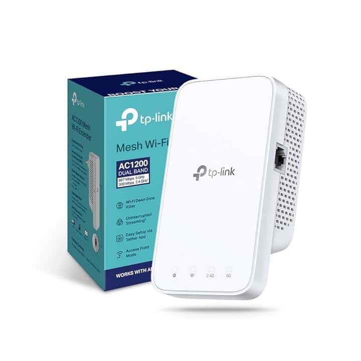 TP-Link Ripetitore WiFi RE330, amplificatore WiFi AC1200, estensore fino a 120 ㎡, potente ripetitore per casa con porta ethernet, compatibile con tutti i box internet