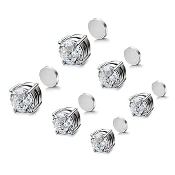 XOUDKE 3 Paia Orecchini Magnetici in Acciaio Inossidabile per Uomo Donna Unisex Non-Piercing Calamita Finti Orecchino Set,5/6/7mm