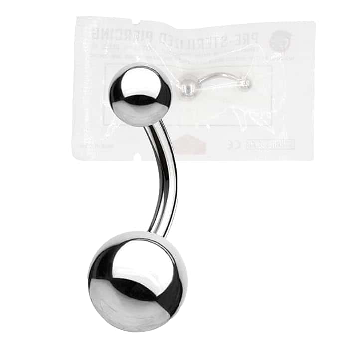 WARRIOR Piercing Ombelico STERILE Acciaio Chirurgico 316 L a Banana Classico Basic