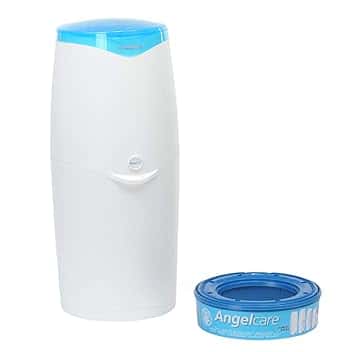 Foppapedretti Mangiapannolini Maialino, Bidoncino Getta Pannolini, 1 Ricarica inclusa (fino a 180 pannolini), trattiene cattivi odori con tecnologia brevettata EVOH, H56 P28 L25 cm (Bianco/Turchese)