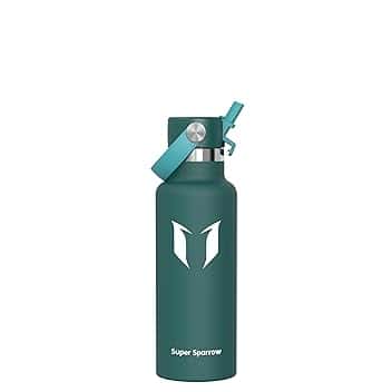 Super Sparrow Borraccia Termica, Acciaio Inox Bottiglia Termica - 350ml, 500ml, 750ml, 1L, 1.2L - Senza BPA Borracce, Borraccia Bambini per Scuola, Sport, Campeggio, Yoga, Palestra, Ciclismo ClimatePartner certified