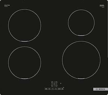 Bosch PUE611BB5J Serie 4, Piano cottura a induzione, PowerBoost accelera il processo di cottura, TouchSelect, senza profili, Nero, 60 cm