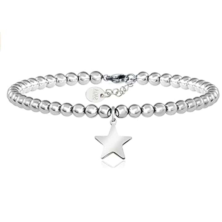 SAGA GIOIELLI Bracciale Donna Sfere Albero Della Vita Cuore Stella Acciaio