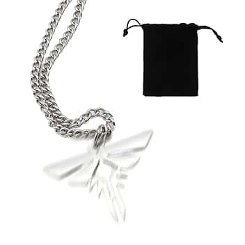 PYEUIFT Collana Lucciola, Last of Us Collana Argento, in Acciaio Inossidabile, con Sacchetto in Velluto, Gioiello Tematico, Regalo per Adolescenti, Ragazzi e Ragazze