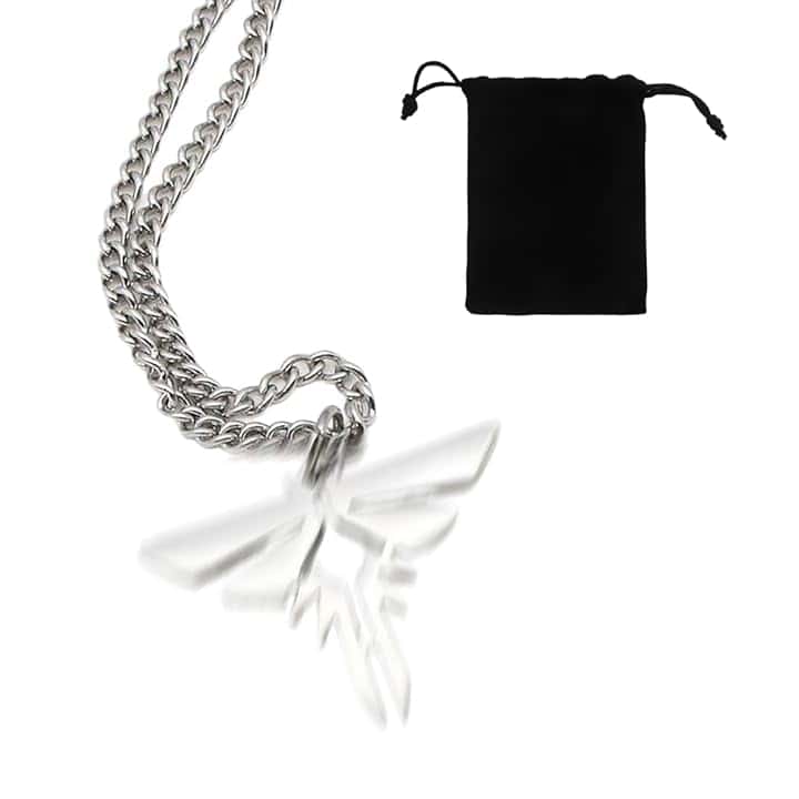 PYEUIFT Collana Lucciola, Last of Us Collana Argento, in Acciaio Inossidabile, con Sacchetto in Velluto, Gioiello Tematico, Regalo per Adolescenti, Ragazzi e Ragazze