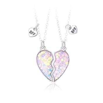 UIEXAY Collana, 2 Pz Collana Cuore Spezzato Collana Amicizia, Ragazze Collana Dell'amicizia, Ciondolo Sorelle Gioielli Amicizia Regalo, Per Amici, Amanti, San Valentino