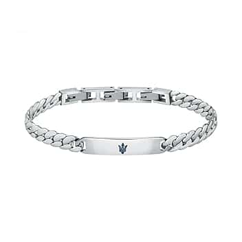 Maserati Jewels Bracciale Uomo in Acciaio, IP blu - JM222AVD05, Lunghezza 22 cm, Idea regalo per Papà, Fidanzato, Amico