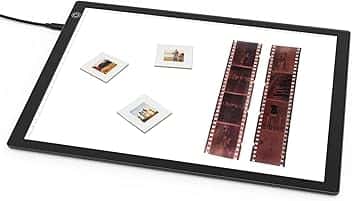 DigitPro Scanner per negativi e diapositive, pannello luminoso LED da 12 x 9 pollici per la digitalizzazione di diapositive su tavolo luminoso LED portatile | Converti diapositive da 35 mm in immagini