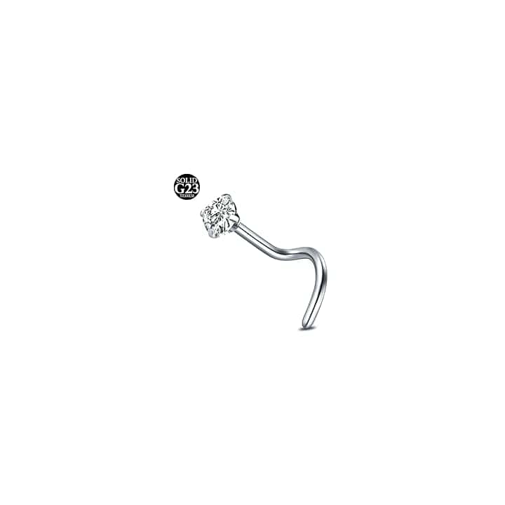 AceFun Piercing naso titanio per donne uomini 1.5mm 2mm 2.5mm 3mm diamante forma L Screw 1 Nostril Piercing a uncino 1 pezzi G23 acciaio gioielli con zirconi