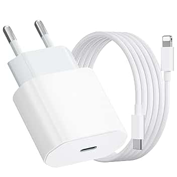 Caricatore per iPhone, Caricatore USB C da 20W con Cavo per iPhone da 1M, Caricabatterie per iPhone 14/13/ 12/11/ X/ 8/7