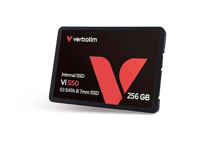 Verbatim SSD Vi550 S3 - SSD interno da 256GB - Solid State Drive - Interfaccia SATA III 2,5''- Unità SSD interna con tecnologia 3D NAND - SSD da 256GB ad alta prestazione- 560MB/s - nero