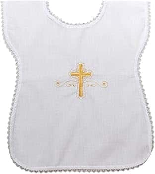 Camicia da battesimo Unisex, Vestina per Battesimo Unisex - Made in Italy, Ricamata a Mano, Taglia Unica