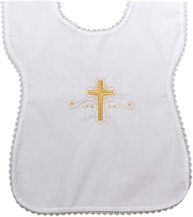 Camicia da battesimo Unisex, Vestina per Battesimo Unisex - Made in Italy, Ricamata a Mano, Taglia Unica