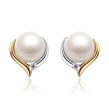 Jewlldeen Orecchini da Donna Argento 925 con Perle Cuore Regali di Gioielli Regalo per Donna/Mogli/sorelle