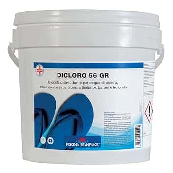 Piscina Semplice Dicloro Granulare 56 – Cloro Rapido per Trattamento Acqua Piscina, Ideale per Mantenere l’Acqua Limpida e Pulita, Formato 5 kg