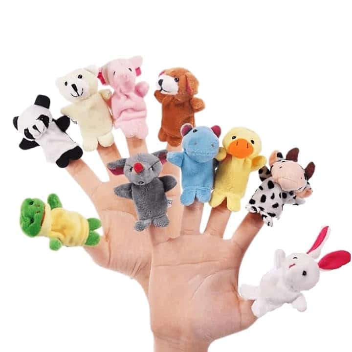 Puppet, pupazzi di dita di peluche, animali da gioco, pupazzo di dita, giocattoli educativi, burattini animali, burattino da dito, dito da dito, pupazzo di peluche, 10 pezzi, animali