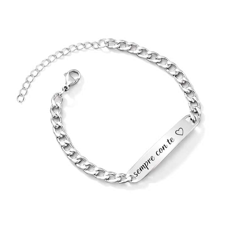 Collana dream Bracciale in Acciaio inossidabile Personalizzato con Incisione – Piastrina ID con Nome/Frase/ – Regalo per Uomo e Donna, Coppia, Amicizia, Anniversario