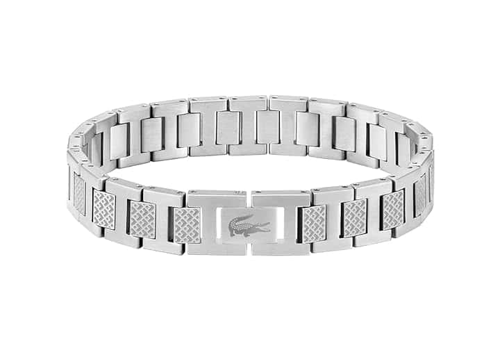 Lacoste Braccialetto a maglie Collezione METROPOLE Decorato con disegno petit piqué - Disponibile per lui e per lei