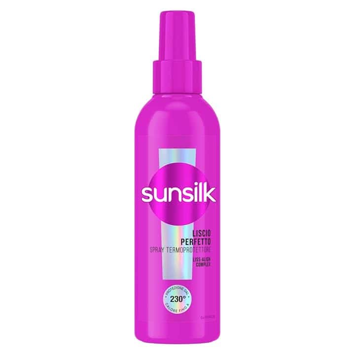 Sunsilk Spray Termoprotettore Capelli, Linea Liscio Perfetto, Senza Risciacquo, Anticrespo Capelli, Protegge dal Calore, Texture Ultra-leggera, con Olio di Argan, Proteine della Seta e Biotina, 200ml