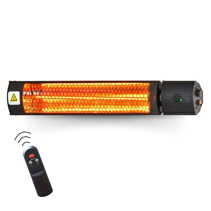 STARLYF Radiant Heater Stufa a Infrarossi 2000W | Riscaldatore Elettrico da Esterno e Interno IP65 con Telecomando | Calore Istantaneo, 2 Livelli di Potenza, Basso Consumo ed Alta Resistenza